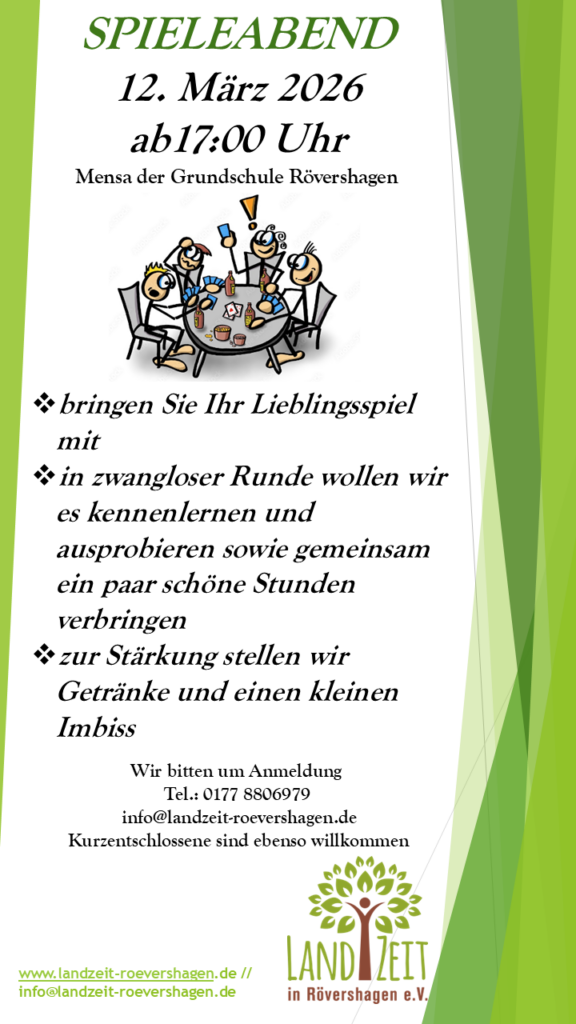 Flyer Spieleabend März 2026